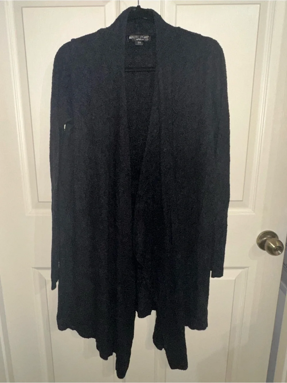 Barefoot Dreams bamboo chic lite Black Open-Front Draped Cardigan